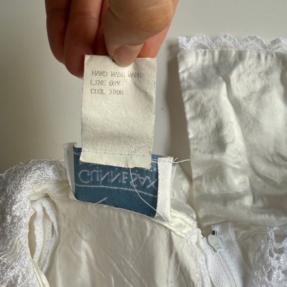 VTG Gunne Sax Jessica McClintock White Lace Cottagecore Prairie Dress 10 XSmall - Picture 11 of 11